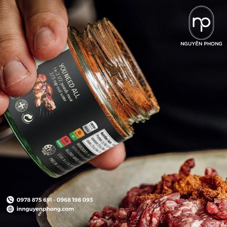 Mẫu tem dán gia vị ướp thịt nướng